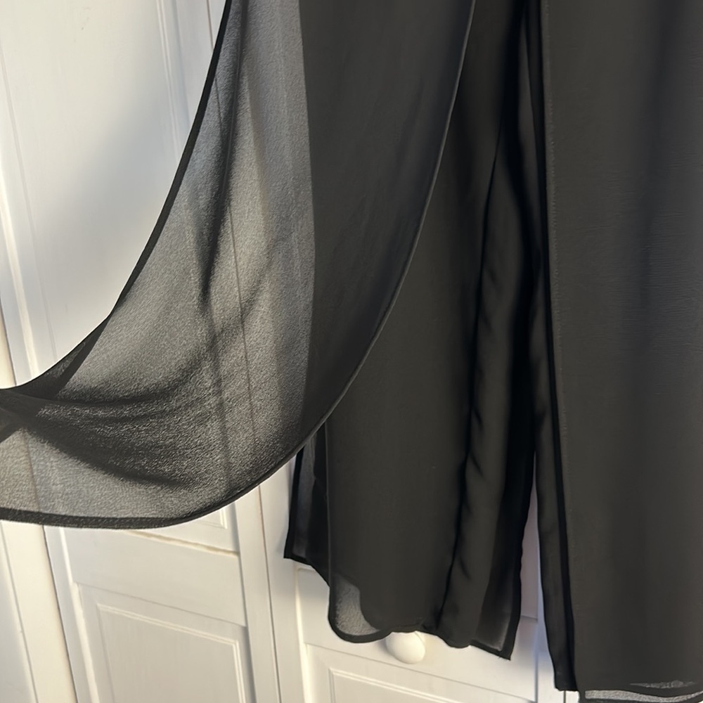 J.R.Nites Petites by Caliendo Vintage Sheer Panel Wide-Leg Dress Pants EUC 8P